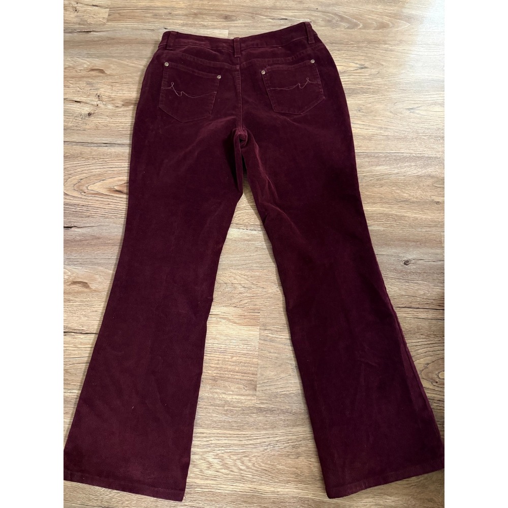 St. Johns Bay Size 12 Petite Boot Cut Corduroy -Burgundy - Picture 8 of 9